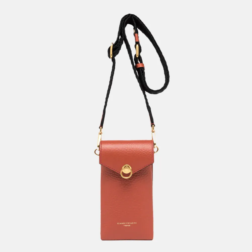Autumn Orange Leather Corallo Phone Bag>Caroline Gardner Hot