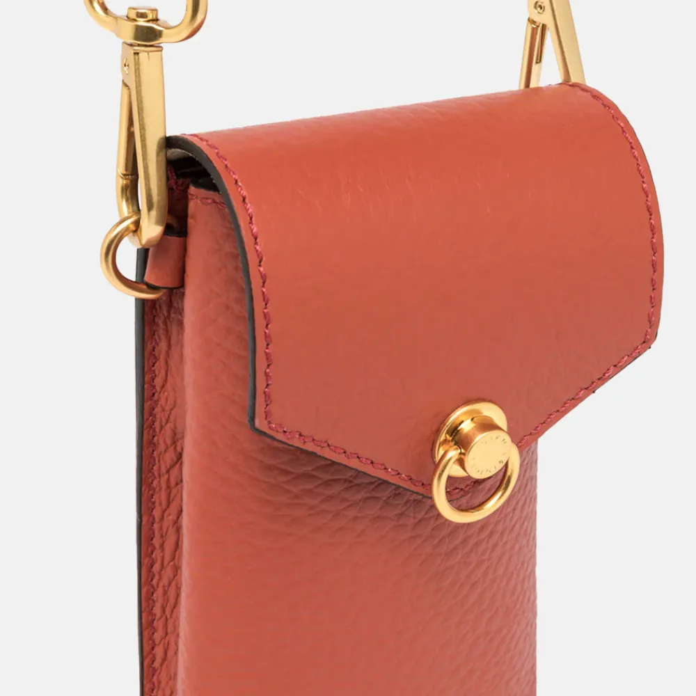Autumn Orange Leather Corallo Phone Bag>Caroline Gardner Hot