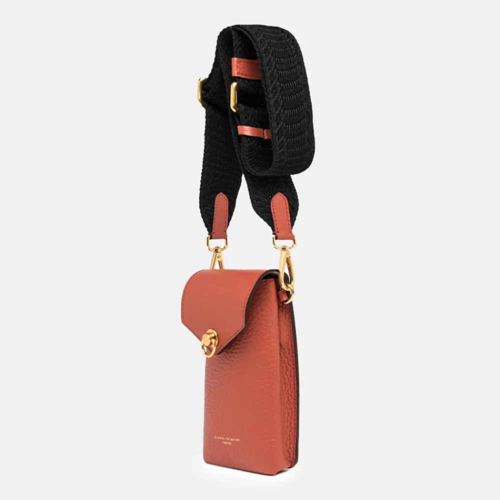 Autumn Orange Leather Corallo Phone Bag>Caroline Gardner Hot