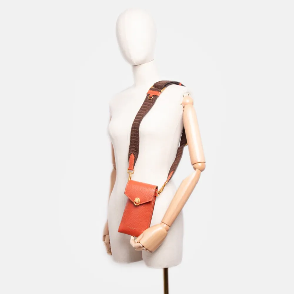 Autumn Orange Leather Corallo Phone Bag>Caroline Gardner Hot
