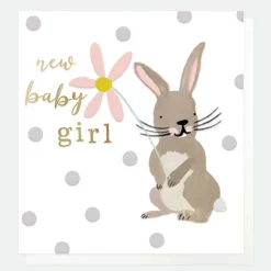 Baby Girl Rabbit New Baby Card>Caroline Gardner Flash Sale