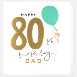 Balloon 80th Birthday Card For Dad>Caroline Gardner New