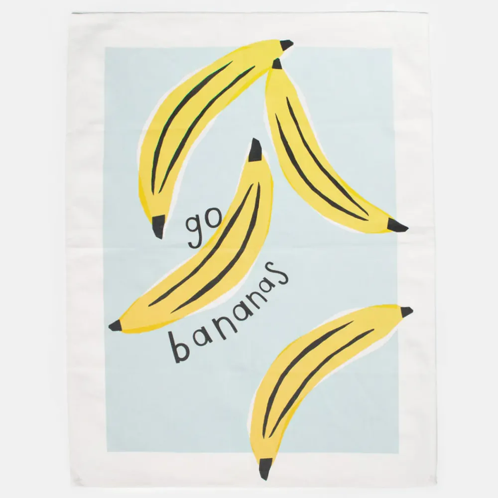 Banana/Multi Heart Tea Towel Set of 2>Caroline Gardner Shop