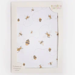 Bees Wrapping Paper Set of 2 Sheets>Caroline Gardner Outlet