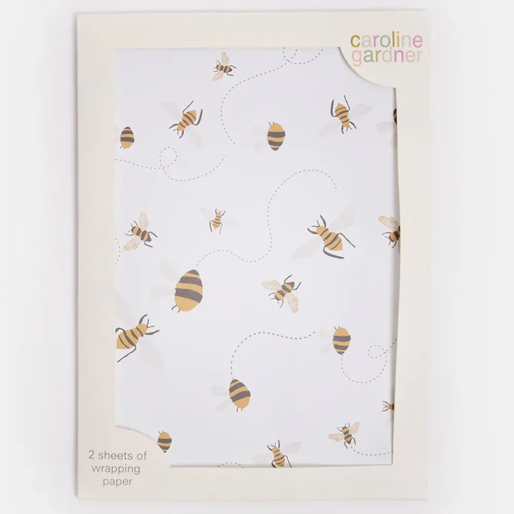 Bees Wrapping Paper Set of 2 Sheets>Caroline Gardner Outlet