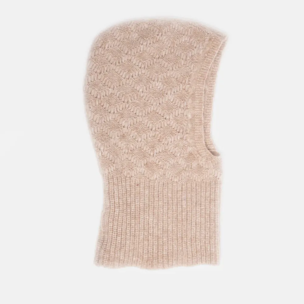 Beige Cable Knit Balaclava Hood>Caroline Gardner Sale