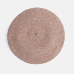 Beige Pure Merino Classic Beret>Caroline Gardner Best Sale