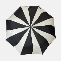 Black & Cream Swirl Folding Umbrella>Caroline Gardner New