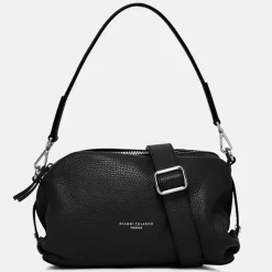 Black Leather Becka Crossbody Bag>Caroline Gardner New