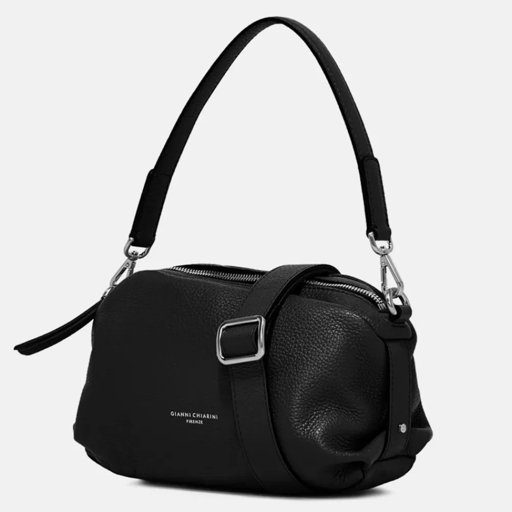 Black Leather Becka Crossbody Bag>Caroline Gardner New