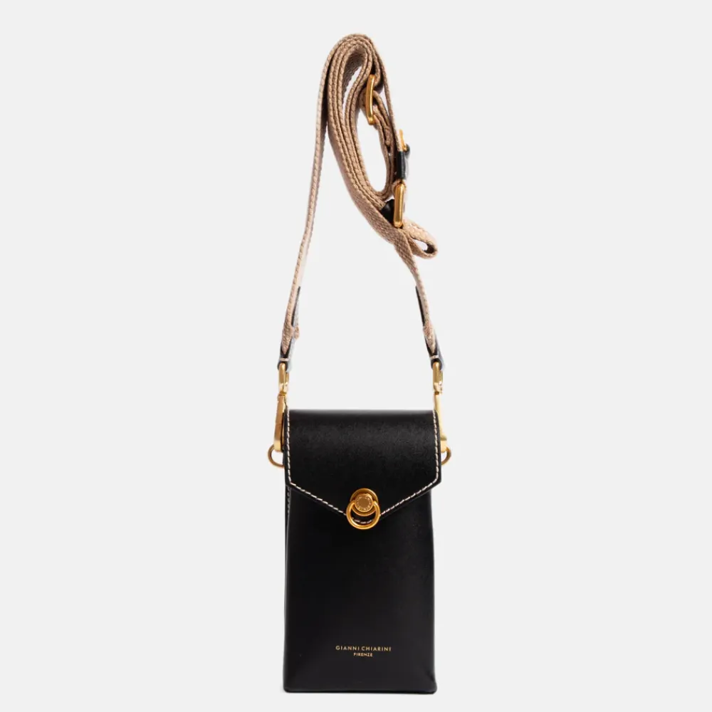 Black Leather Corallo Phone Bag>Caroline Gardner Clearance