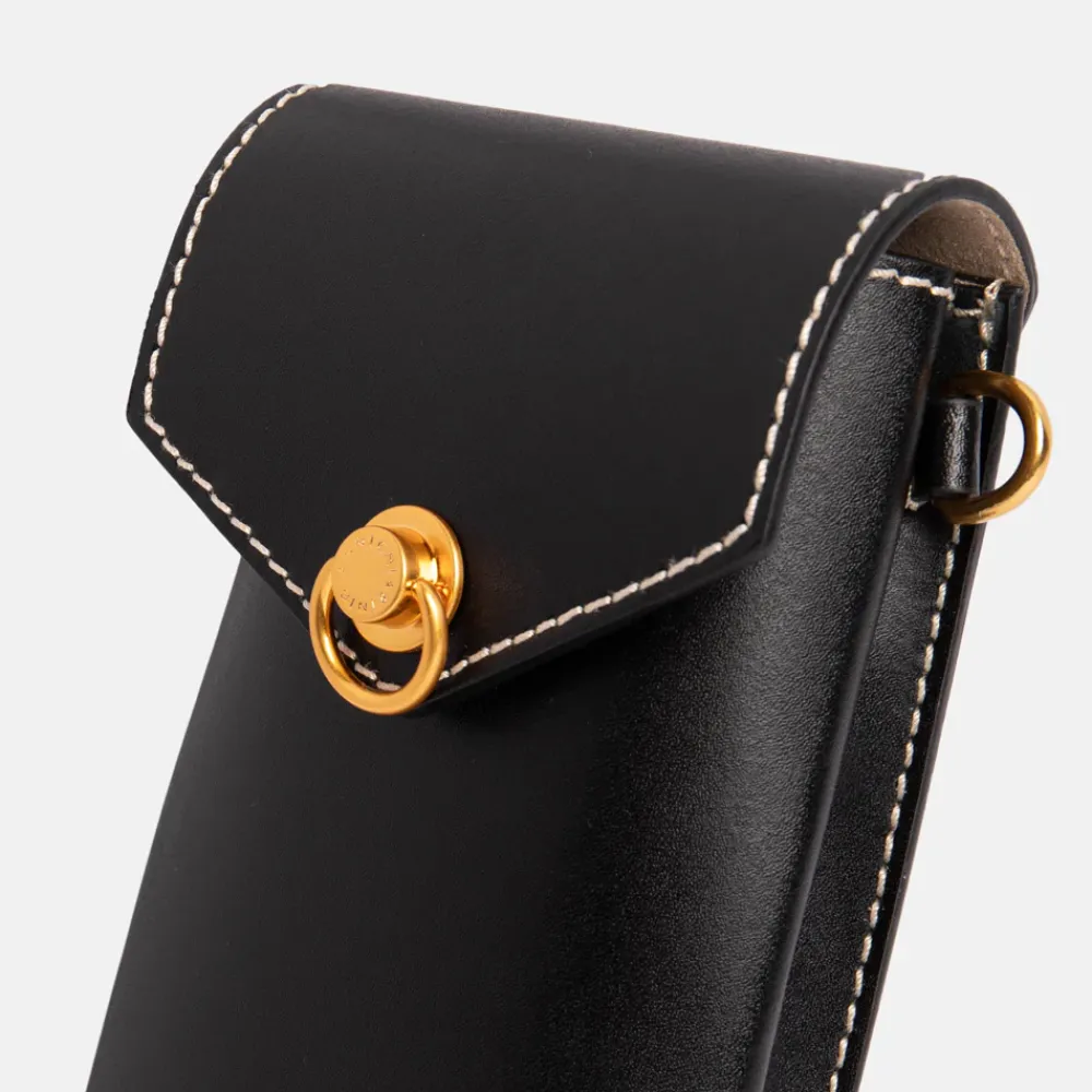 Black Leather Corallo Phone Bag>Caroline Gardner Clearance
