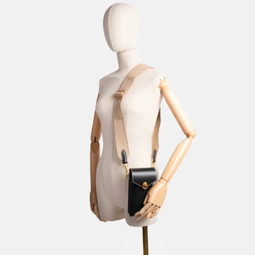 Black Leather Corallo Phone Bag>Caroline Gardner Clearance
