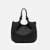 Black Leather Dua Large Tote Bag>Caroline Gardner Online