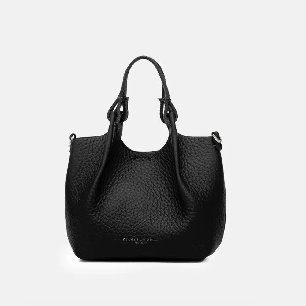 Black Leather Dua Large Tote Bag>Caroline Gardner Online