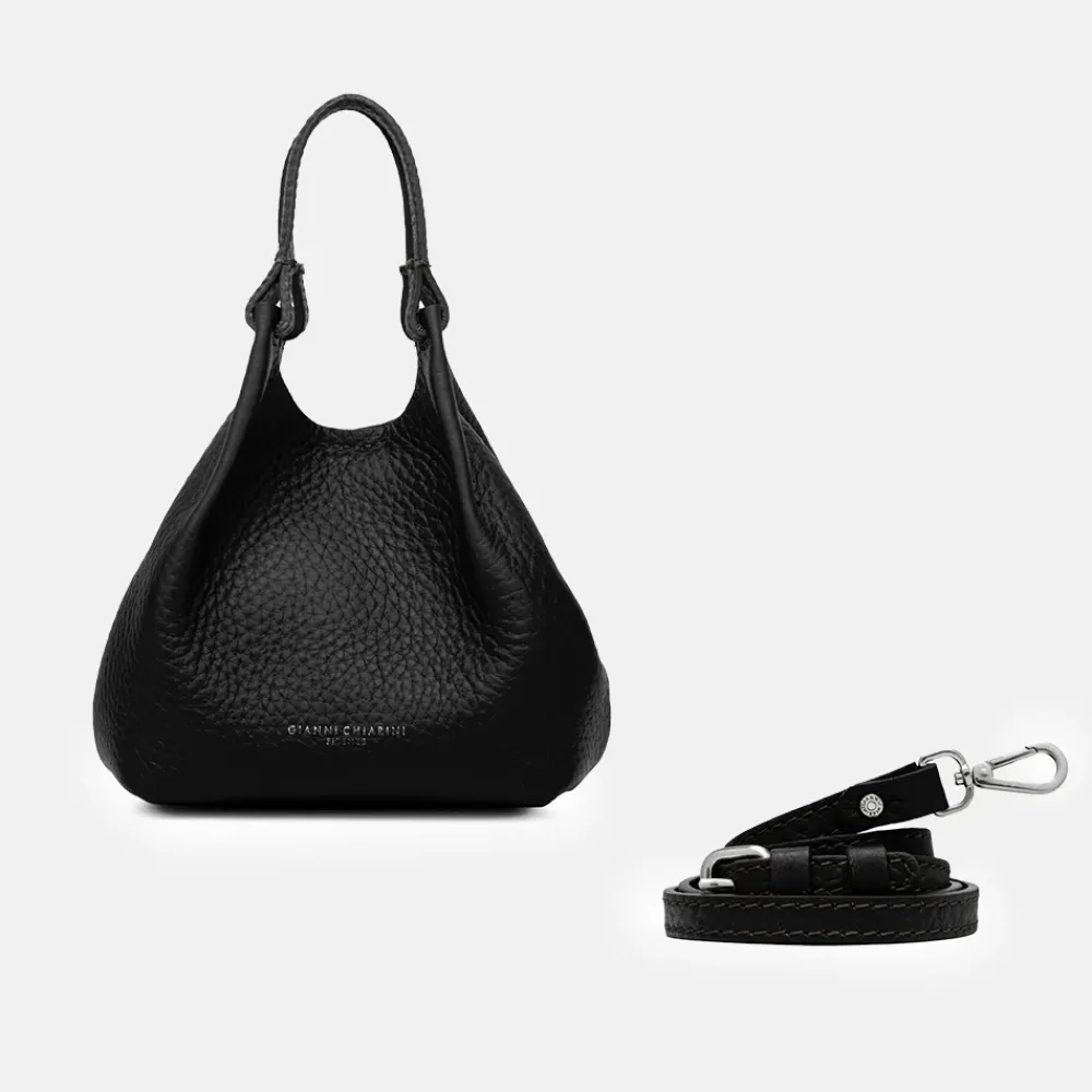 Black Leather Dua Large Tote Bag>Caroline Gardner Online