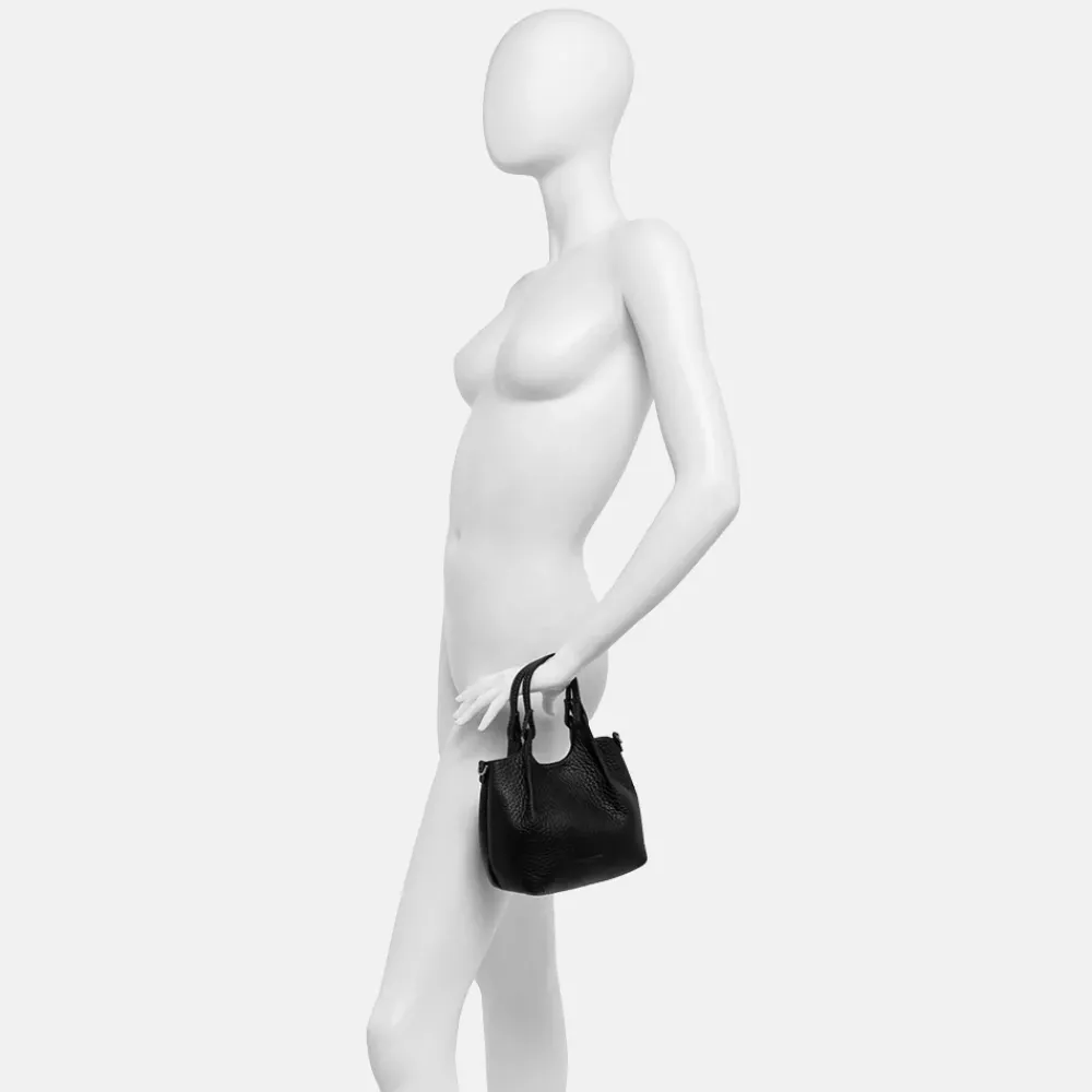 Black Leather Dua Large Tote Bag>Caroline Gardner Online