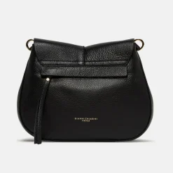 Black Leather Helena Saddle Bag>Caroline Gardner Clearance