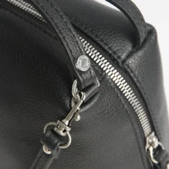 Black Leather Large Alifa Bag>Caroline Gardner New