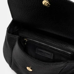 Black Leather Pilar Shoulder Bag>Caroline Gardner Store