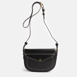 Black Leather Sandy Crossbody Bag>Caroline Gardner Fashion