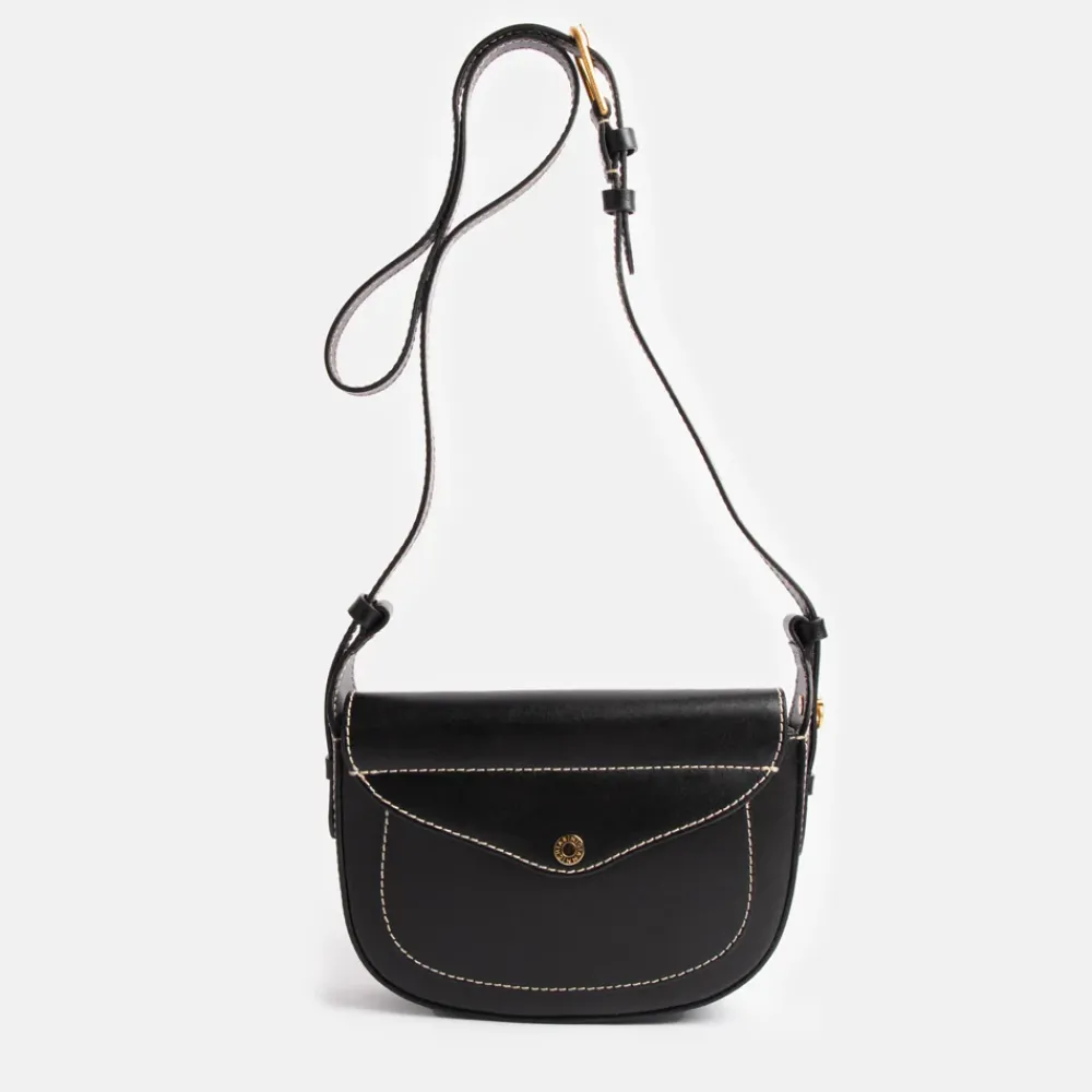 Black Leather Sandy Crossbody Bag>Caroline Gardner Fashion
