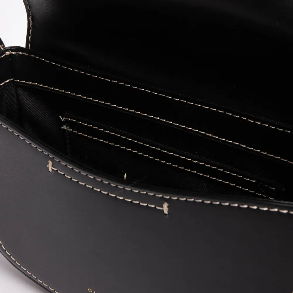 Black Leather Sandy Crossbody Bag>Caroline Gardner Fashion