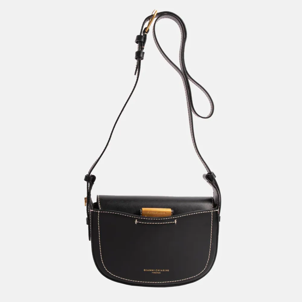 Black Leather Sandy Crossbody Bag>Caroline Gardner Fashion