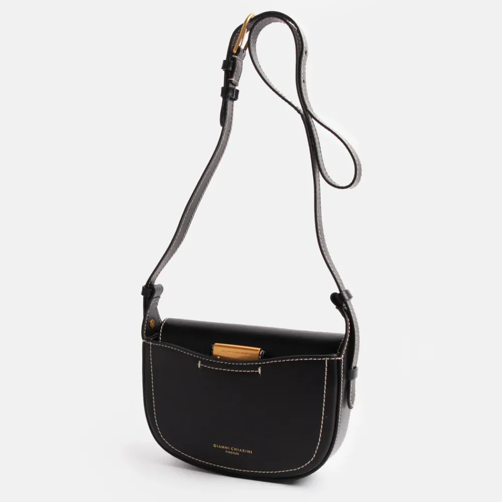 Black Leather Sandy Crossbody Bag>Caroline Gardner Fashion