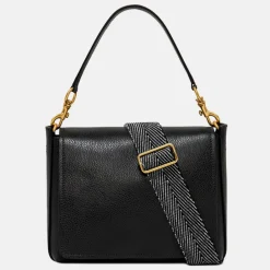 Black Leather Tea Flap Bag>Caroline Gardner Flash Sale