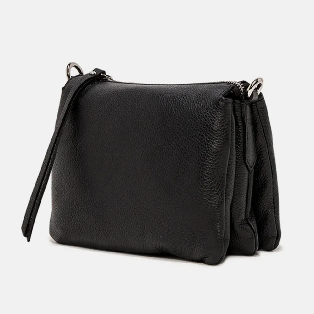 Black Leather Three Crossbody Bag>Caroline Gardner Cheap