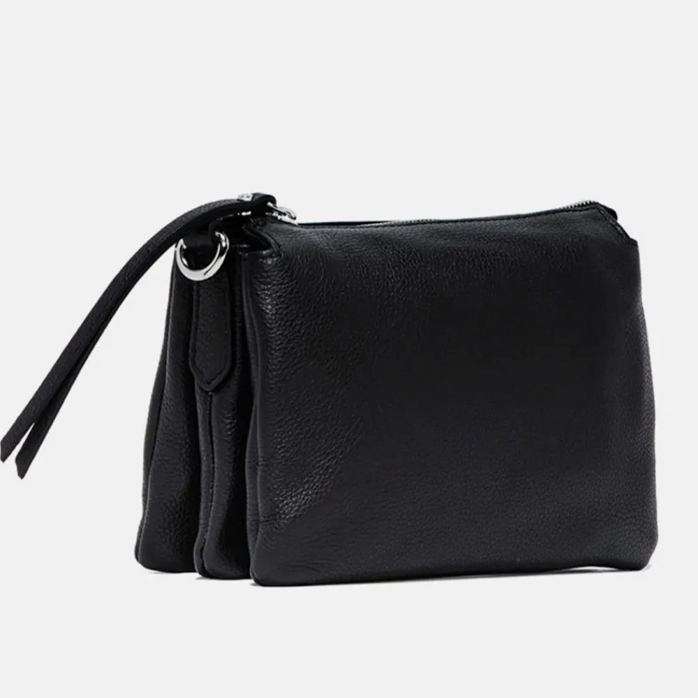 Black Leather Three Crossbody Bag>Caroline Gardner Cheap