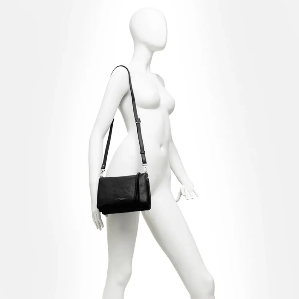 Black Leather Three Crossbody Bag>Caroline Gardner Cheap