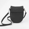 Black Pebble Leather Mini Oxford Saddle Bag>Caroline Gardner Hot
