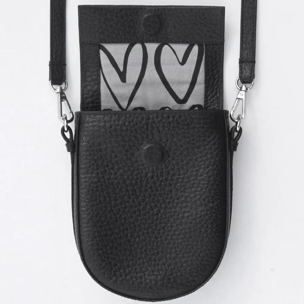 Black Pebble Leather Mini Oxford Saddle Bag>Caroline Gardner Hot