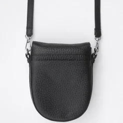Black Pebble Leather Mini Oxford Saddle Bag><noscript><img width=