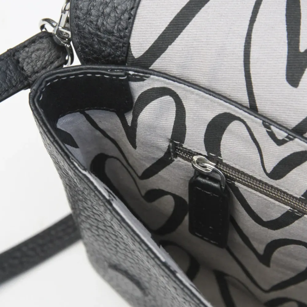 Black Pebble Leather Relaxed Hoxton Satchel>Caroline Gardner Store
