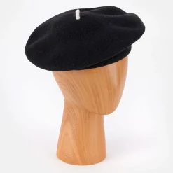 Black Pure Merino Classic Beret>Caroline Gardner Shop