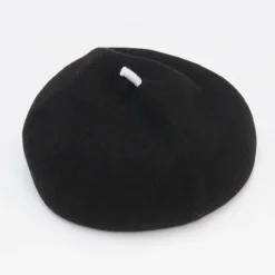 Black Pure Merino Roll Up Beret>Caroline Gardner Store