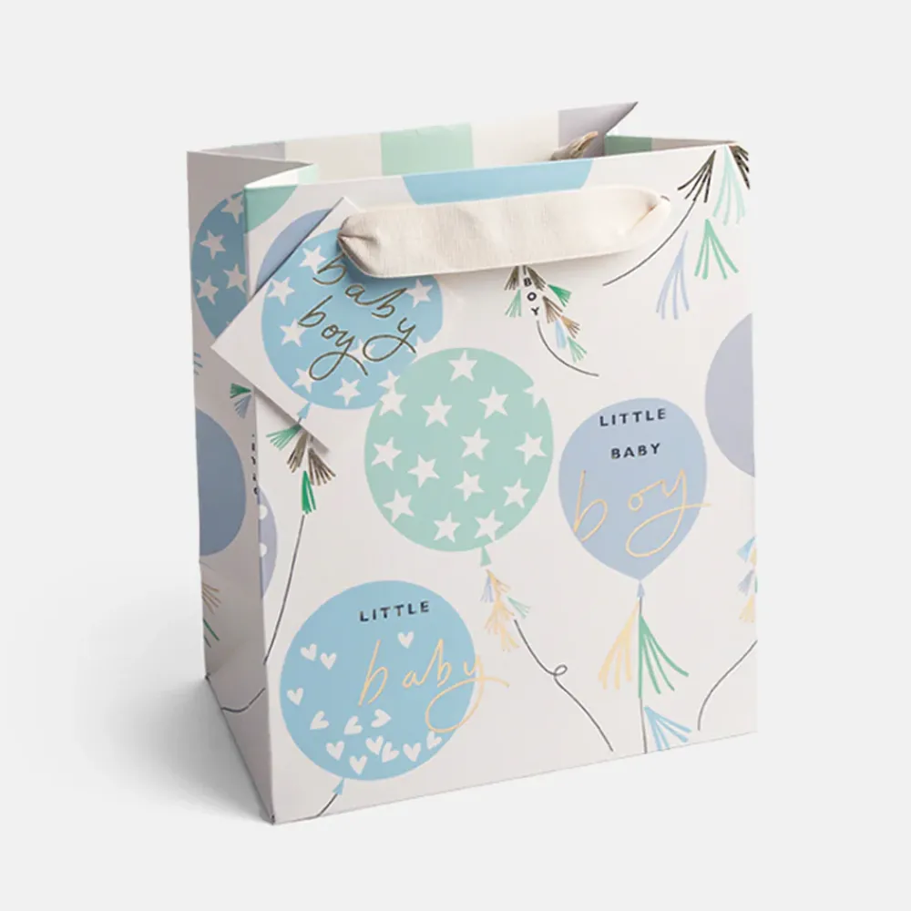 Blue Balloons Baby Boy Medium Gift Bag>Caroline Gardner New