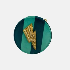 Blue Stripe Jewellery Box & Gold Lightning Brooch><noscript><img width=