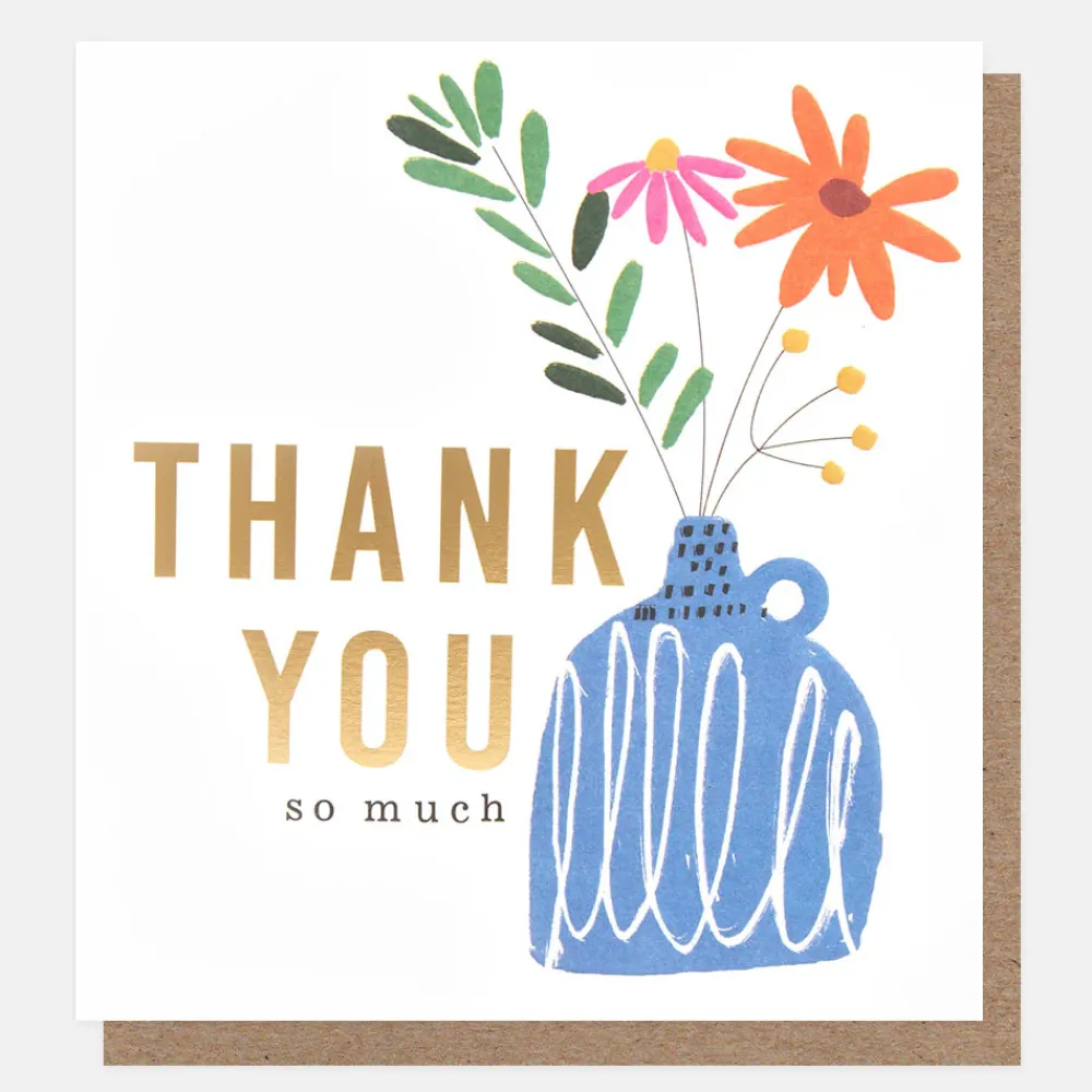 Blue Vase & Flowers Thank You Card>Caroline Gardner Sale