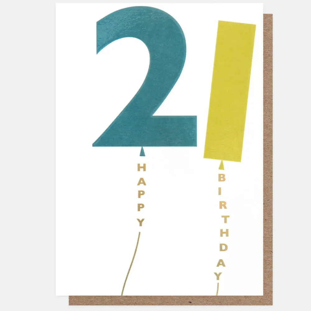 Blue/Green Balloons 21st Birthday Card>Caroline Gardner Clearance