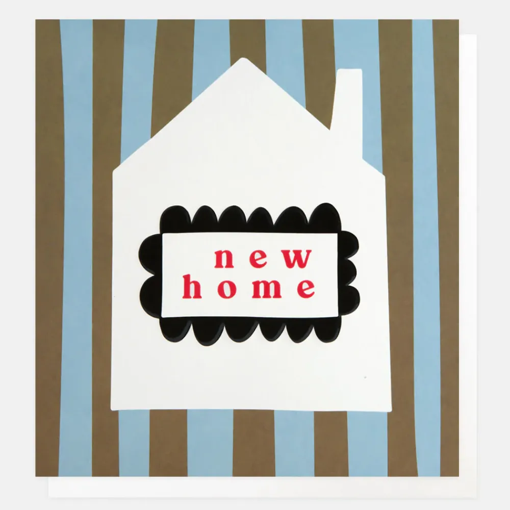 Blue/Khaki Stripe New Home Card>Caroline Gardner Cheap