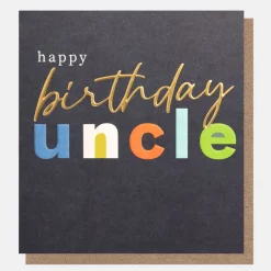 Bold Text Happy Birthday Card For Uncle>Caroline Gardner Shop