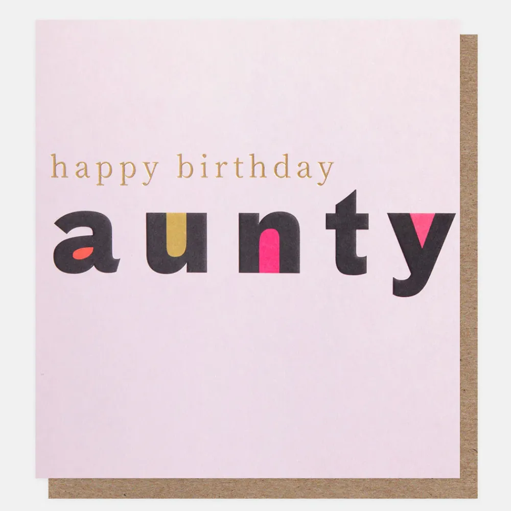 Bold Text Happy Birthday Card For Aunty>Caroline Gardner Cheap