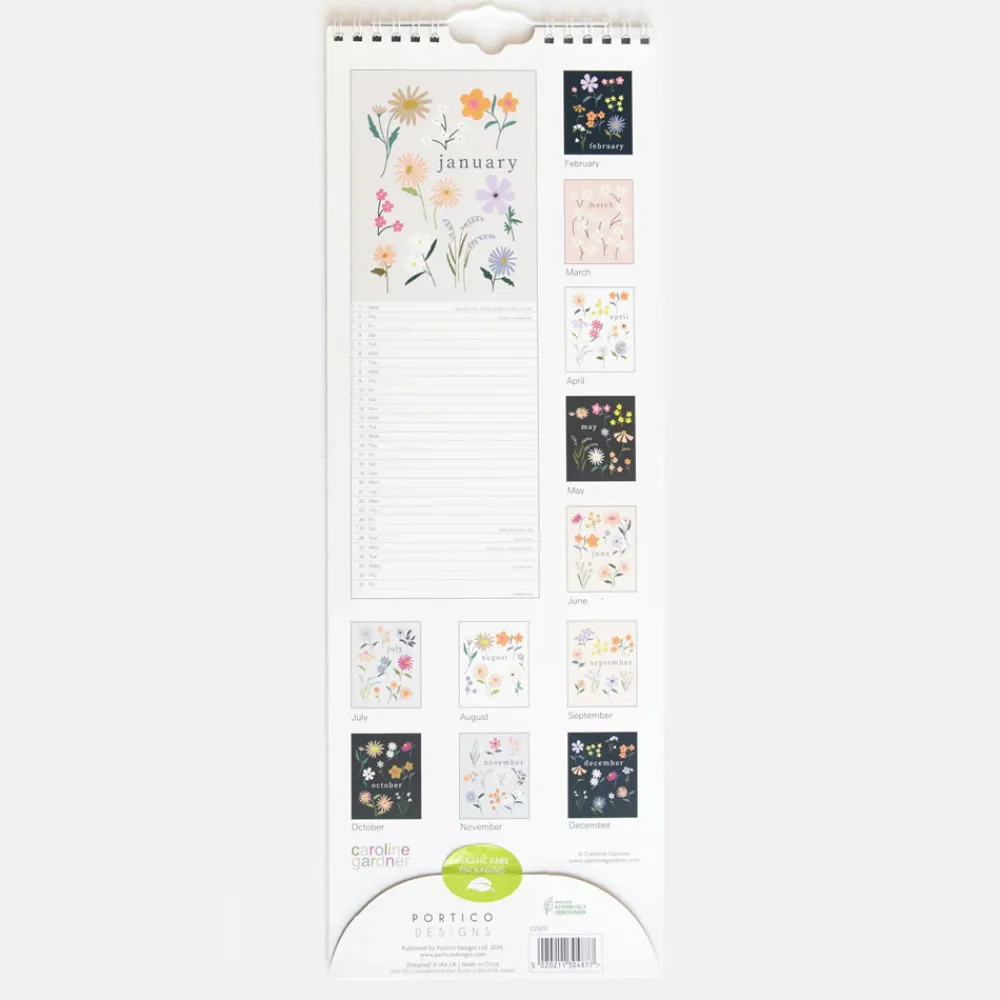Botanic Blooms 2025 Slim Calendar>Caroline Gardner Fashion