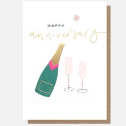Bottle & Glasses Anniversary Card>Caroline Gardner Hot