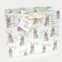 Bunny New Baby Boy Landscape Gift Bag>Caroline Gardner Online