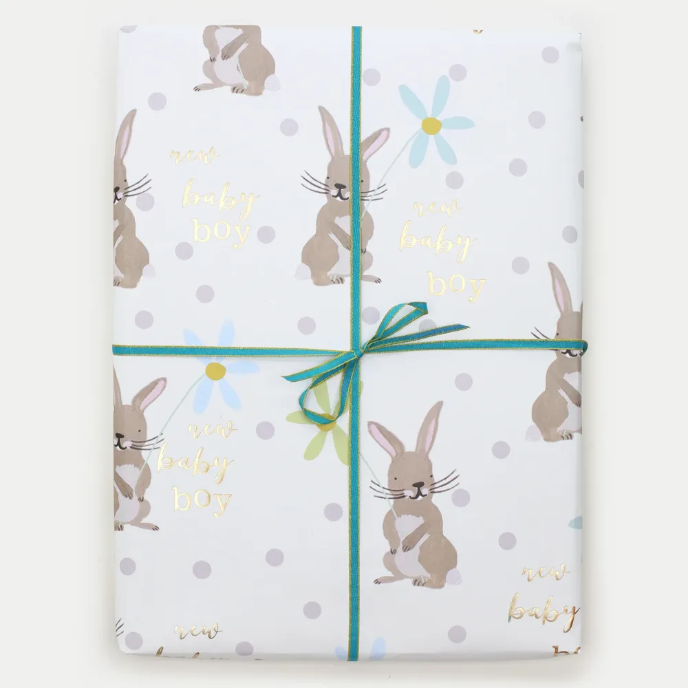 Bunny New Baby Boy Wrapping Paper>Caroline Gardner Outlet